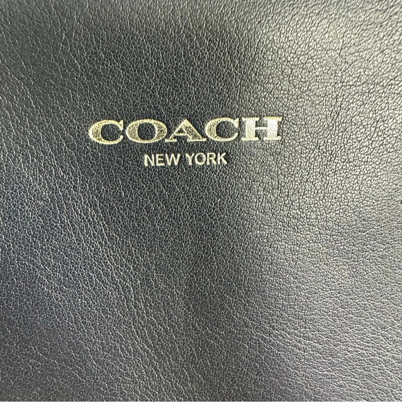 COACH Y2K Legacy Carryall Tote Navy Blue Citrine Perforated Shoulder Bag 22390 - Picture 7 of 15